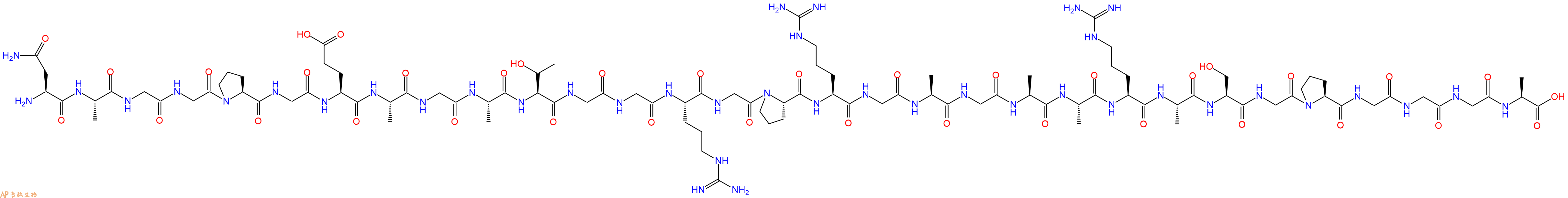 专肽生物产品H2N-Asn-Ala-Gly-Gly-Pro-Gly-Glu-Ala-Gly-Ala-Thr-Gly-Gly-Arg-Gly-Pro-Arg-Gly-Ala-Gly-Ala-Ala-Arg-Ala-Ser-Gly-Pro-Gly-Gly-Gly-Ala-OH