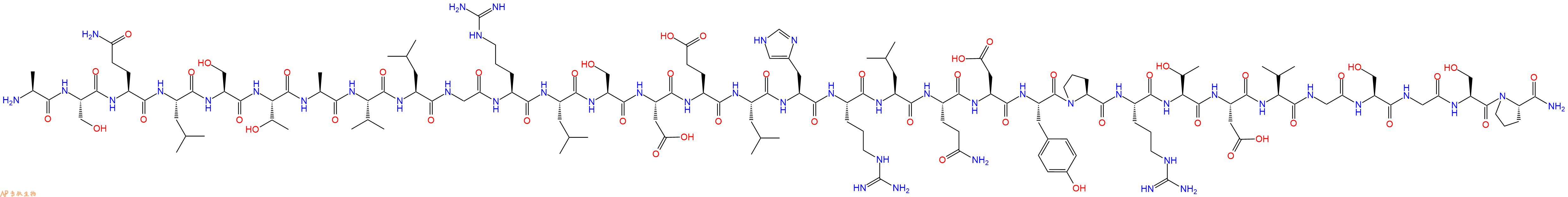 专肽生物产品H2N-Ala-Ser-Gln-Leu-Ser-Thr-Ala-Val-Leu-Gly-Arg-Leu-Ser-Asp-Glu-Leu-His-Arg-Leu-Gln-Asp-Tyr-Pro-Arg-Thr-Asp-Val-Gly-Ser-Gly-Ser-Pro-CONH2