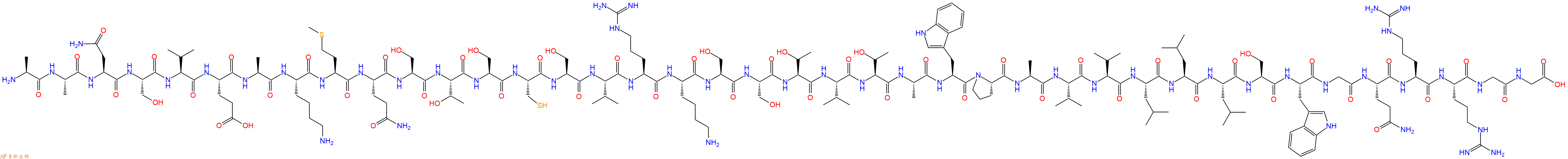 专肽生物产品H2N-Ala-Ala-Asn-Ser-Val-Glu-Ala-Lys-Met-Gln-Ser-Thr-Ser-Cys-Ser-Val-Arg-Lys-Ser-Ser-Thr-Val-Thr-Ala-Trp-Pro-Ala-Val-Val-Leu-Leu-Leu-Ser-Trp-Gly-Gln-Arg-Arg-Gly-Gly-OH