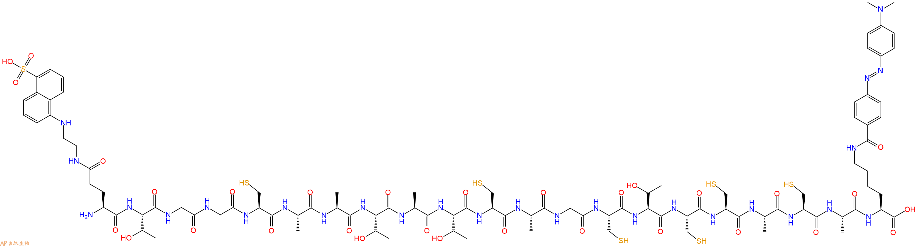 专肽生物产品H2N-Glu(Edans)-Thr-Gly-Gly-Cys-Ala-Ala-Thr-Ala-Thr-Cys-Ala-Gly-Cys-Thr-Cys-Cys-Ala-Cys-Ala-Lys(Dabcyl)-OH