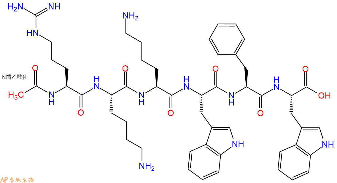 专肽生物产品Ac-Arg-Lys-Lys-Trp-Phe-Trp-OH