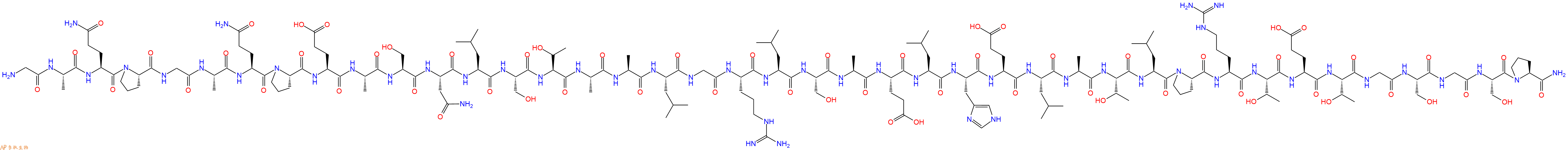 专肽生物产品H2N-Gly-Ala-Gln-Pro-Gly-Ala-Gln-Pro-Glu-Ala-Ser-Asn-Leu-Ser-Thr-Ala-Ala-Leu-Gly-Arg-Leu-Ser-Ala-Glu-Leu-His-Glu-Leu-Ala-Thr-Leu-Pro-Arg-Thr-Glu-Thr-Gly-Ser-Gly-Ser-Pro-CONH2