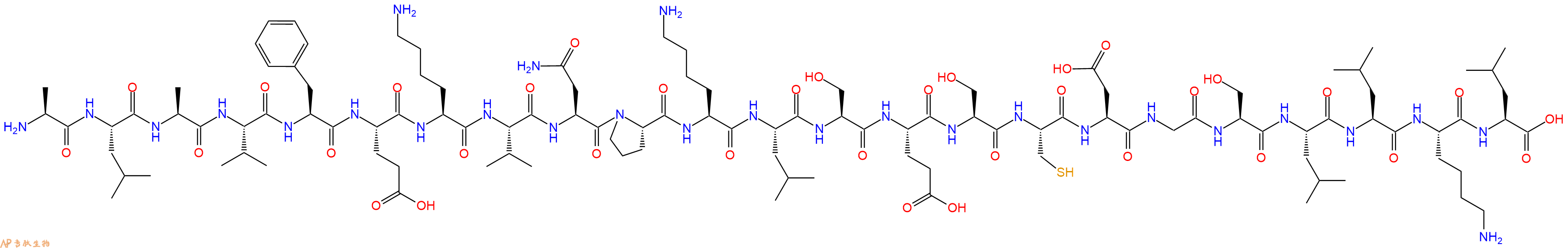 专肽生物产品H2N-Ala-Leu-Ala-Val-Phe-Glu-Lys-Val-Asn-Pro-Lys-Leu-Ser-Glu-Ser-Cys-Asp-Gly-Ser-Leu-Leu-Lys-Leu-OH