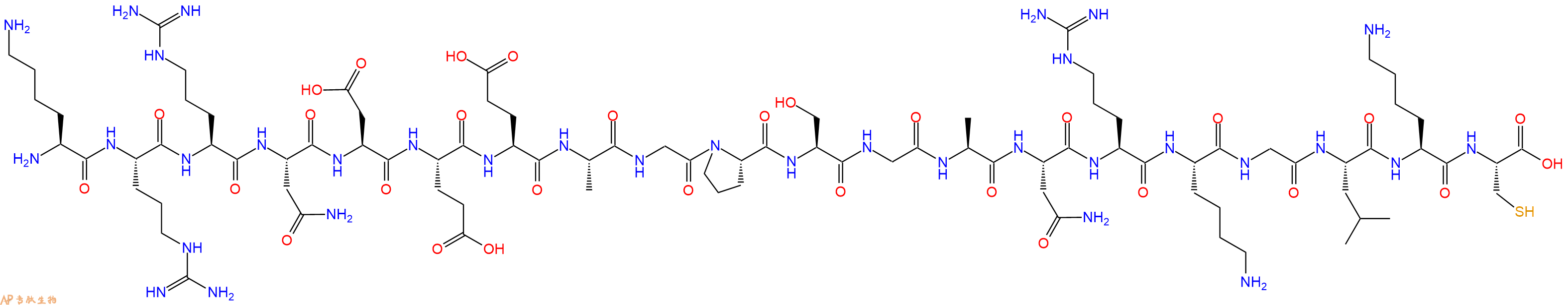 专肽生物产品H2N-Lys-Arg-Arg-Asn-Asp-Glu-Glu-Ala-Gly-Pro-Ser-Gly-Ala-Asn-Arg-Lys-Gly-Leu-Lys-Cys-OH
