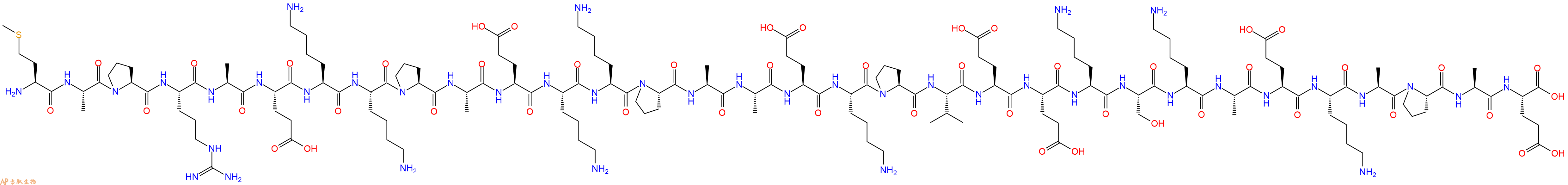 专肽生物产品H2N-Met-Ala-Pro-Arg-Ala-Glu-Lys-Lys-Pro-Ala-Glu-Lys-Lys-Pro-Ala-Ala-Glu-Lys-Pro-Val-Glu-Glu-Lys-Ser-Lys-Ala-Glu-Lys-Ala-Pro-Ala-Glu-OH