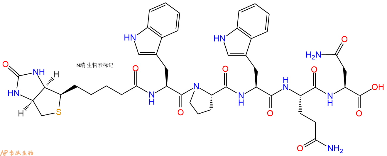 专肽生物产品Biotinyl-Trp-Pro-Trp-Gln-Asn-OH