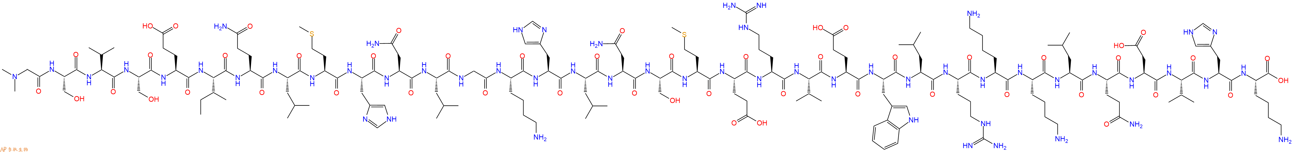 专肽生物产品H2N-Sar-Ser-Val-Ser-Glu-Ile-Gln-Leu-Met-His-Asn-Leu-Gly-Lys-His-Leu-Asn-Ser-Met-Glu-Arg-Val-Glu-Trp-Leu-Arg-Lys-Lys-Leu-Gln-Asp-Val-His-Lys-OH