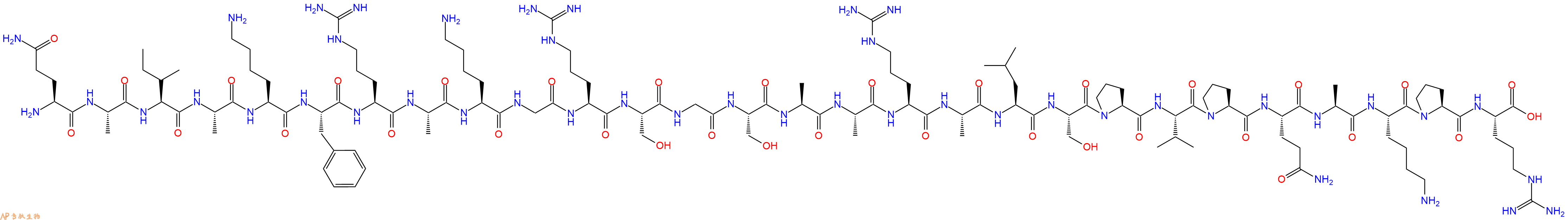 专肽生物产品H2N-Gln-Ala-Ile-Ala-Lys-Phe-Arg-Ala-Lys-Gly-Arg-Ser-Gly-Ser-Ala-Ala-Arg-Ala-Leu-Ser-Pro-Val-Pro-Gln-Ala-Lys-Pro-Arg-OH