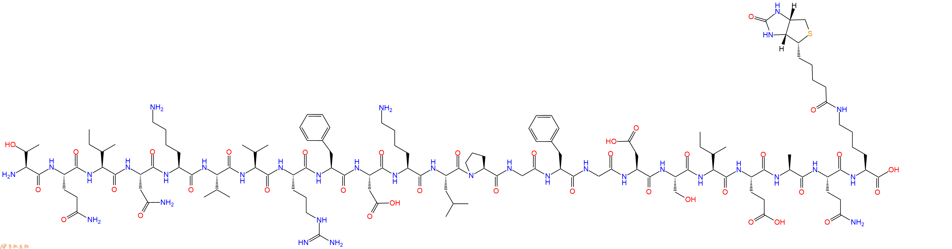 专肽生物产品H2N-Thr-Gln-Ile-Asn-Lys-Val-Val-Arg-Phe-Asp-Lys-Leu-Pro-Gly-Phe-Gly-Asp-Ser-Ile-Glu-Ala-Gln-Lys(Biotin)-OH