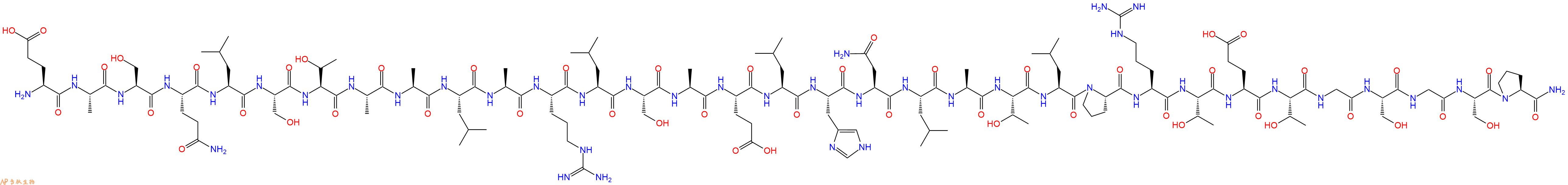 专肽生物产品H2N-Glu-Ala-Ser-Gln-Leu-Ser-Thr-Ala-Ala-Leu-Ala-Arg-Leu-Ser-Ala-Glu-Leu-His-Asn-Leu-Ala-Thr-Leu-Pro-Arg-Thr-Glu-Thr-Gly-Ser-Gly-Ser-Pro-CONH2