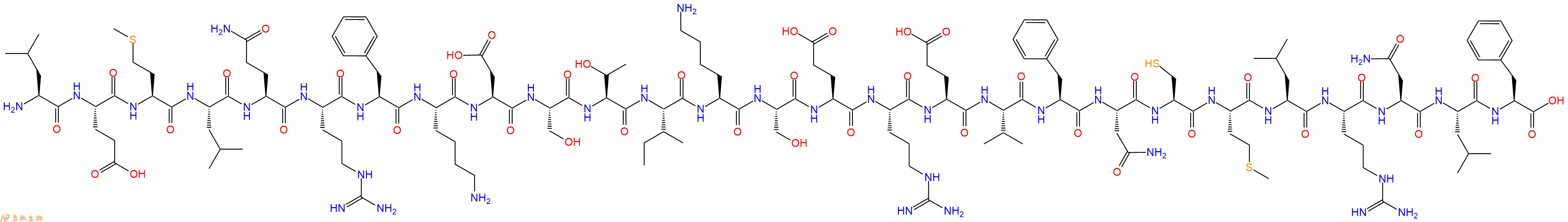 专肽生物产品H2N-Leu-Glu-Met-Leu-Gln-Arg-Phe-Lys-Asp-Ser-Thr-Ile-Lys-Ser-Glu-Arg-Glu-Val-Phe-Asn-Cys-Met-Leu-Arg-Asn-Leu-Phe-OH