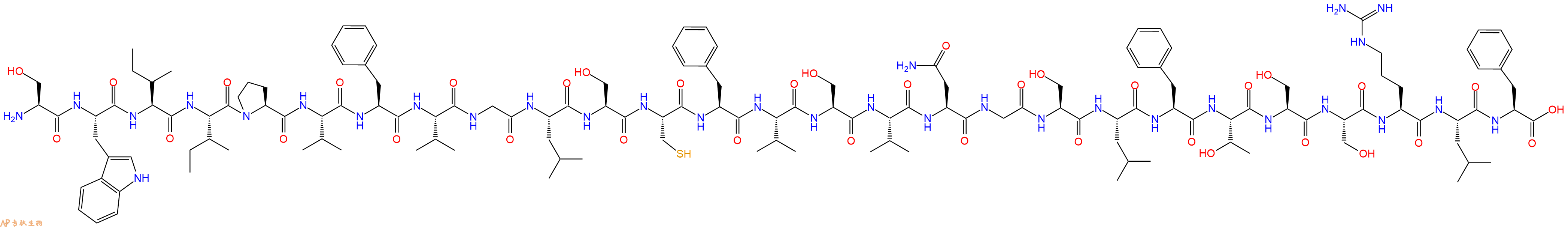 专肽生物产品H2N-Ser-Trp-Ile-Ile-Pro-Val-Phe-Val-Gly-Leu-Ser-Cys-Phe-Val-Ser-Val-Asn-Gly-Ser-Leu-Phe-Thr-Ser-Ser-Arg-Leu-Phe-OH