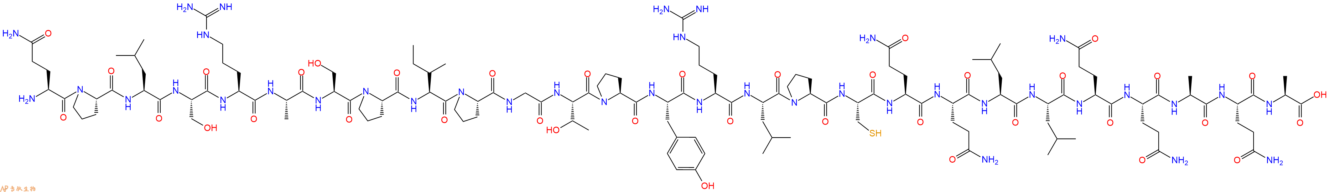 专肽生物产品H2N-Gln-Pro-Leu-Ser-Arg-Ala-Ser-Pro-Ile-Pro-Gly-Thr-Pro-Tyr-Arg-Leu-Pro-Cys-Gln-Gln-Leu-Leu-Gln-Gln-Ala-Gln-Ala-OH