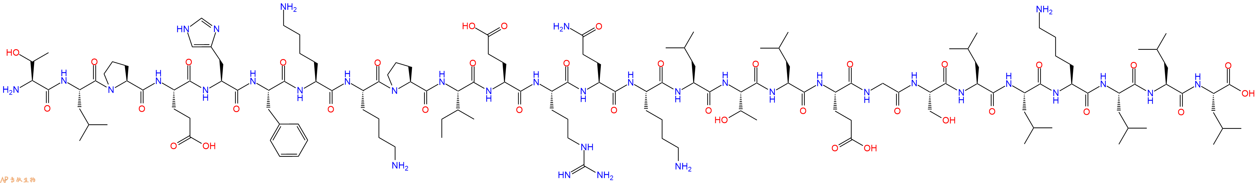 专肽生物产品H2N-Thr-Leu-Pro-Glu-His-Phe-Lys-Lys-Pro-Ile-Glu-Arg-Gln-Lys-Leu-Thr-Leu-Glu-Gly-Ser-Leu-Leu-Lys-Leu-Leu-Leu-OH