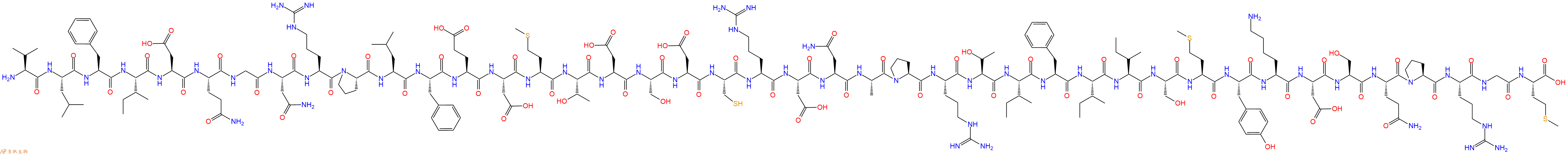 专肽生物产品H2N-Val-Leu-Phe-Ile-Asp-Gln-Gly-Asn-Arg-Pro-Leu-Phe-Glu-Asp-Met-Thr-Asp-Ser-Asp-Cys-Arg-Asp-Asn-Ala-Pro-Arg-Thr-Ile-Phe-Ile-Ile-Ser-Met-Tyr-Lys-Asp-Ser-Gln-Pro-Arg-Gly-Met-OH