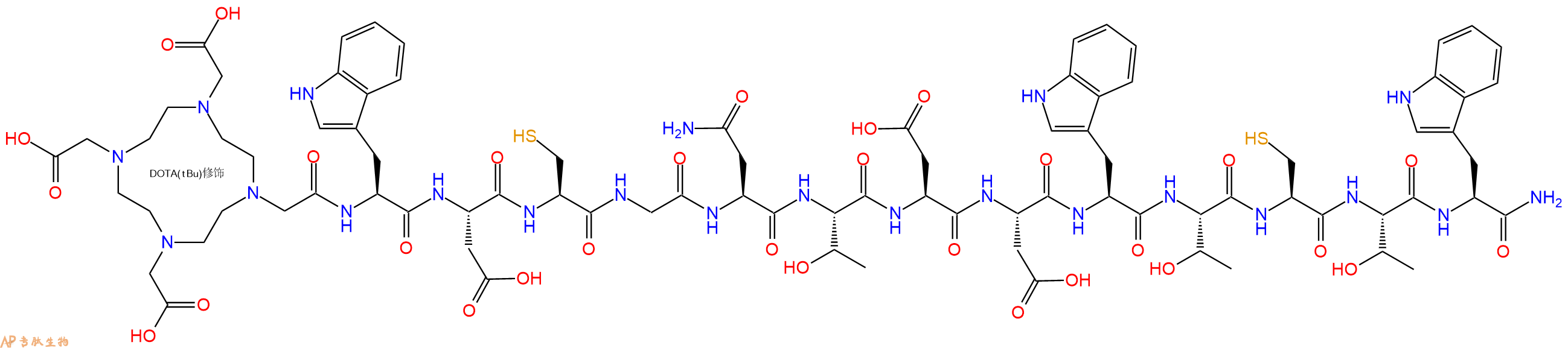专肽生物产品DOTA-Trp-Asp-Cys-Gly-Asn-Thr-Asp-Asp-Trp-Thr-Cys-Thr-Trp-CONH2