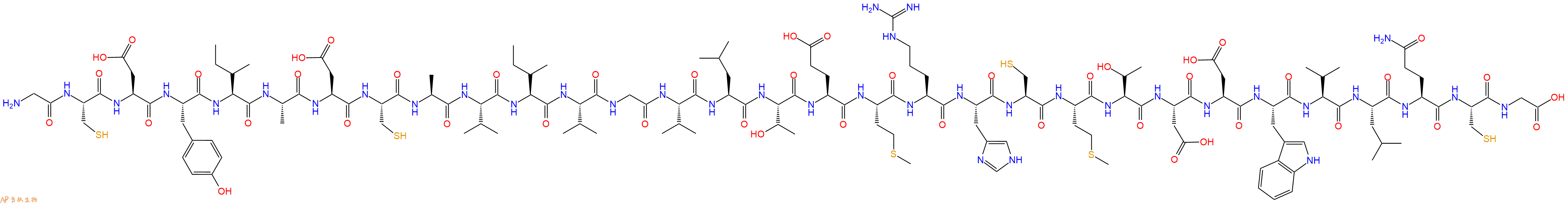 专肽生物产品H2N-Gly-Cys-Asp-Tyr-Ile-Ala-Asp-Cys-Ala-Val-Ile-Val-Gly-Val-Leu-Thr-Glu-Met-Arg-His-Cys-Met-Thr-Asp-Asp-Trp-Val-Leu-Gln-Cys-Gly-OH