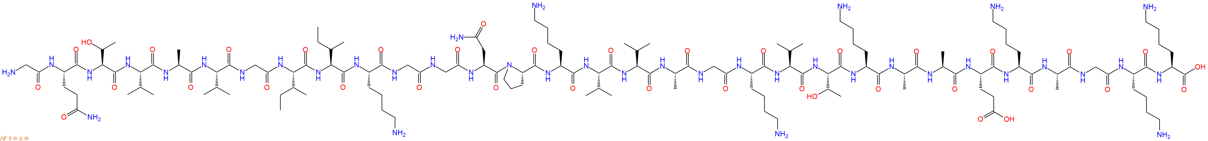 专肽生物产品H2N-Gly-Gln-Thr-Val-Ala-Val-Gly-Ile-Ile-Lys-Gly-Gly-Asn-Pro-Lys-Val-Val-Ala-Gly-Lys-Val-Thr-Lys-Ala-Ala-Glu-Lys-Ala-Gly-Lys-Lys-OH