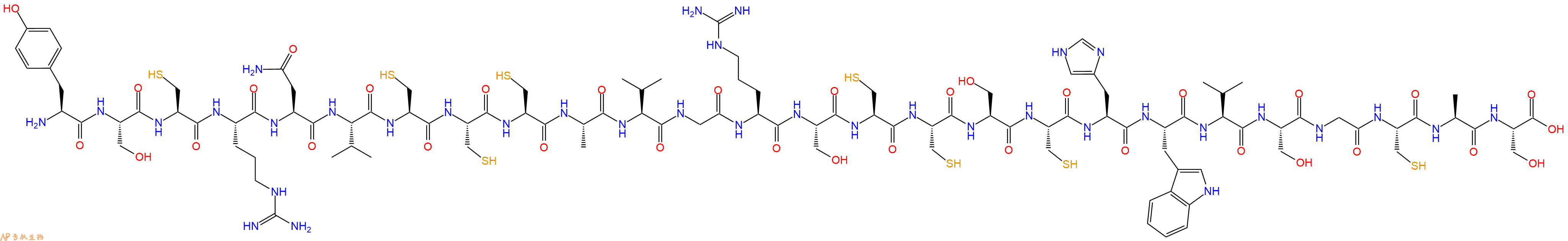 专肽生物产品H2N-Tyr-Ser-Cys-Arg-Asn-Val-Cys-Cys-Cys-Ala-Val-Gly-Arg-Ser-Cys-Cys-Ser-Cys-His-Trp-Val-Ser-Gly-Cys-Ala-Ser-OH