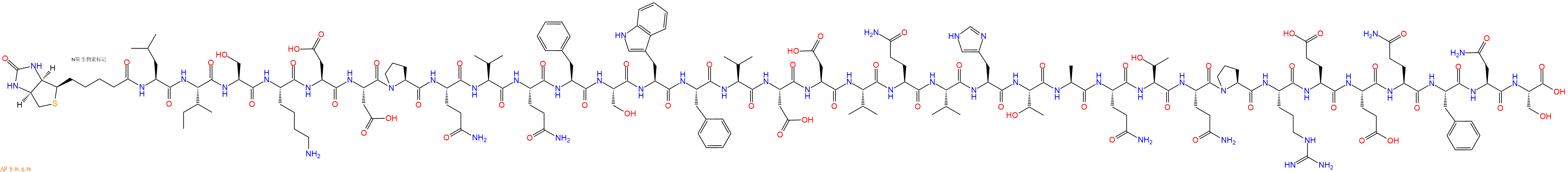 专肽生物产品Biotinyl-Leu-Ile-Ser-Lys-Asp-Asp-Pro-Gln-Val-Gln-Phe-Ser-Trp-Phe-Val-Asp-Asp-Val-Gln-Val-His-Thr-Ala-Gln-Thr-Gln-Pro-Arg-Glu-Glu-Gln-Phe-Asn-Ser-OH