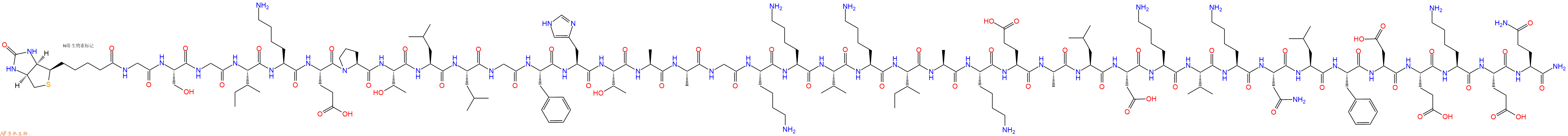 专肽生物产品Biotinyl-Gly-Ser-Gly-Ile-Lys-Glu-Pro-Thr-Leu-Leu-Gly-Phe-His-Thr-Ala-Ala-Gly-Lys-Lys-Val-Lys-Ile-Ala-Lys-Glu-Ala-Leu-Asp-Lys-Val-Lys-Asn-Leu-Phe-Asp-Glu-Lys-Glu-Gln-CONH2