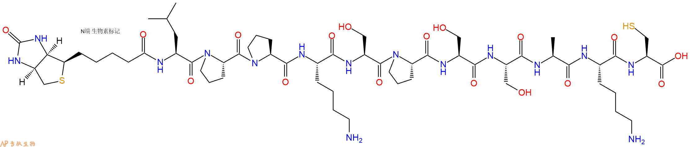专肽生物产品Biotinyl-Leu-Pro-Pro-Lys-Ser-Pro-Ser-Ser-Ala-Lys-Cys-OH