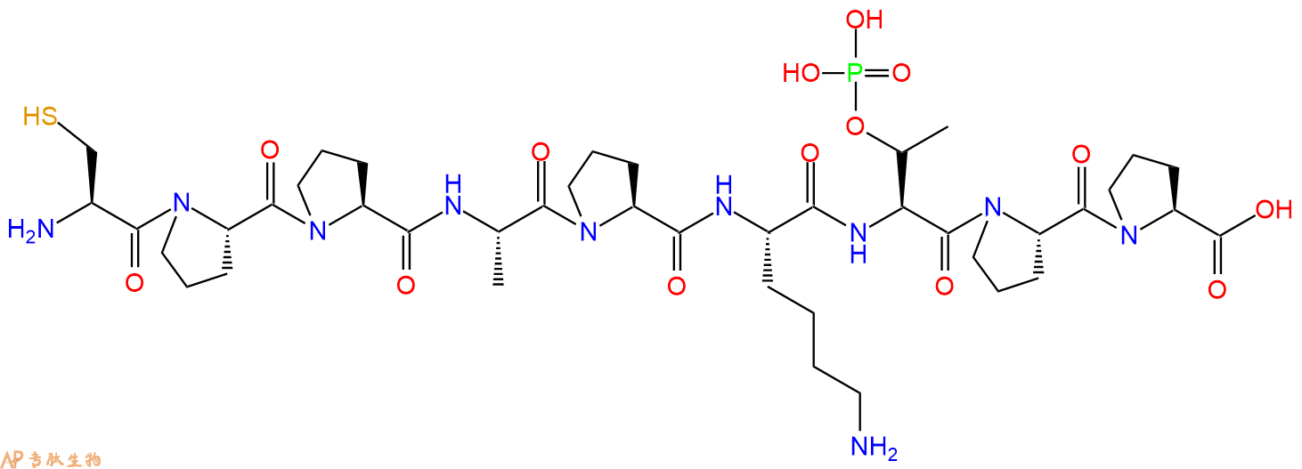 专肽生物产品H2N-Cys-Pro-Pro-Ala-Pro-Lys-pThr-Pro-Pro-OH