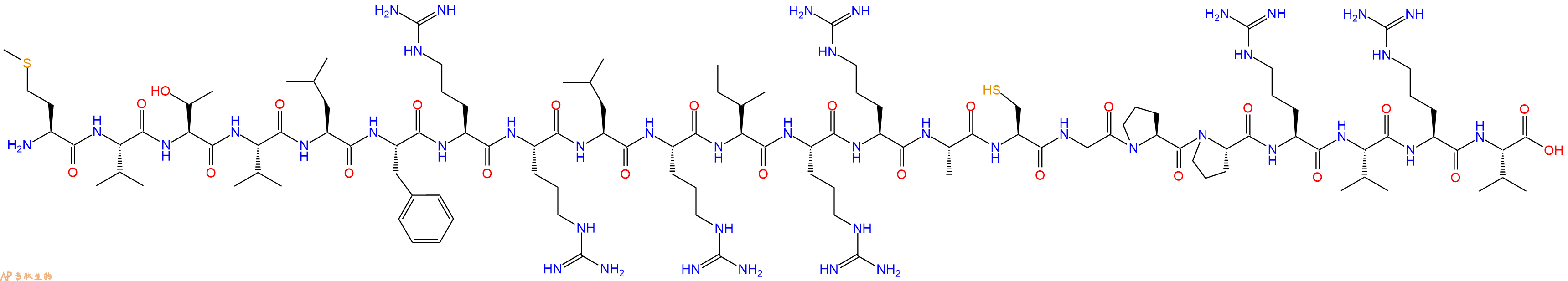 专肽生物产品H2N-Met-Val-Thr-Val-Leu-Phe-Arg-Arg-Leu-Arg-Ile-Arg-Arg-Ala-Cys-Gly-Pro-Pro-Arg-Val-Arg-Val-OH