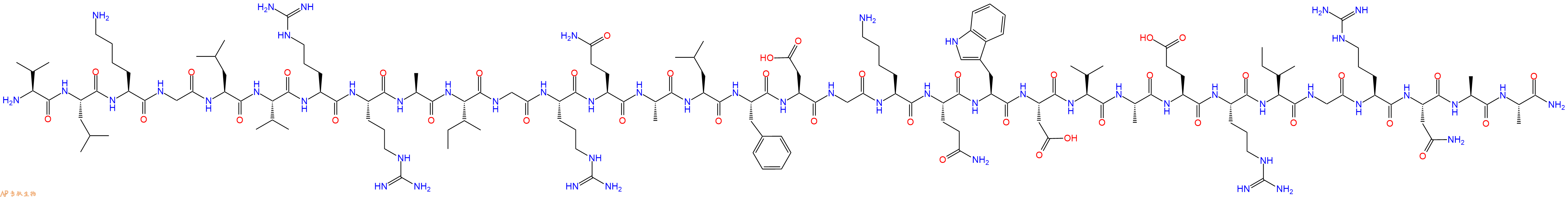 专肽生物产品H2N-Val-Leu-Lys-Gly-Leu-Val-Arg-Arg-Ala-Ile-Gly-Arg-Gln-Ala-Leu-Phe-Asp-Gly-Lys-Gln-Trp-Asp-Val-Ala-Glu-Arg-Ile-Gly-Arg-Asn-Ala-Ala-CONH2