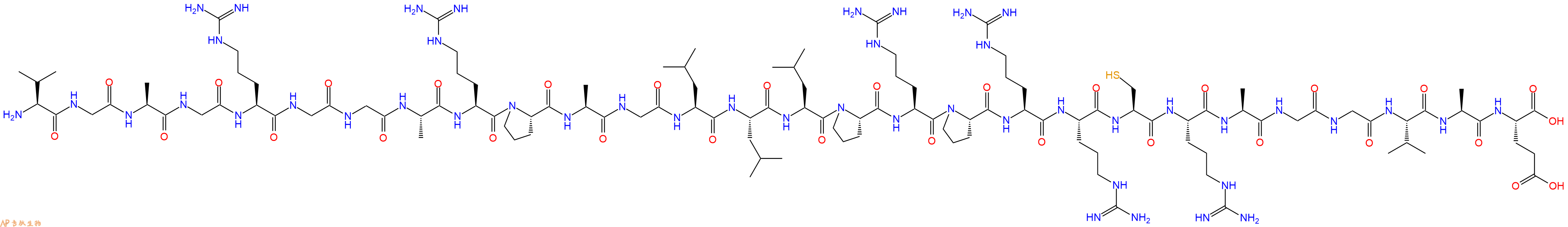 专肽生物产品H2N-Val-Gly-Ala-Gly-Arg-Gly-Gly-Ala-Arg-Pro-Ala-Gly-Leu-Leu-Leu-Pro-Arg-Pro-Arg-Arg-Cys-Arg-Ala-Gly-Gly-Val-Ala-Glu-OH