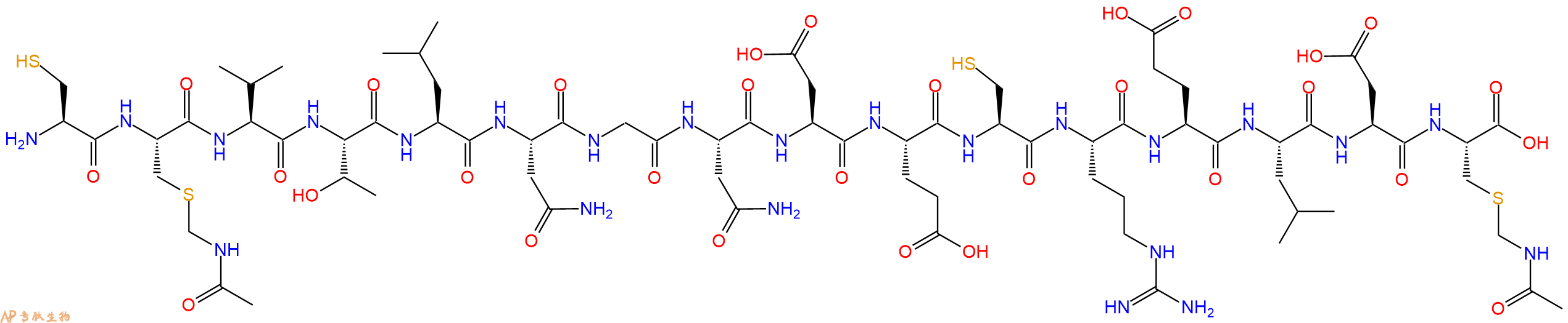 专肽生物产品H2N-Cys-Cys(Acm)-Val-Thr-Leu-Asn-Gly-Asn-Asp-Glu-Cys-Arg-Glu-Leu-Asp-Cys(Acm)-OH