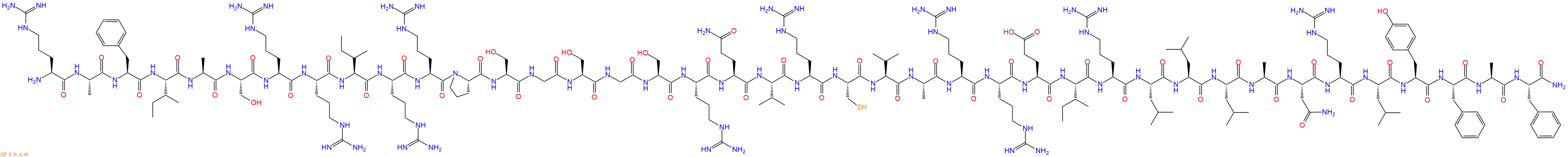 专肽生物产品H2N-Arg-Ala-Phe-Ile-Ala-Ser-Arg-Arg-Ile-Arg-Arg-Pro-Ser-Gly-Ser-Gly-Ser-Arg-Gln-Val-Arg-Cys-Val-Ala-Arg-Arg-Glu-Ile-Arg-Leu-Leu-Leu-Ala-Asn-Arg-Leu-Tyr-Phe-Ala-Phe-CONH2