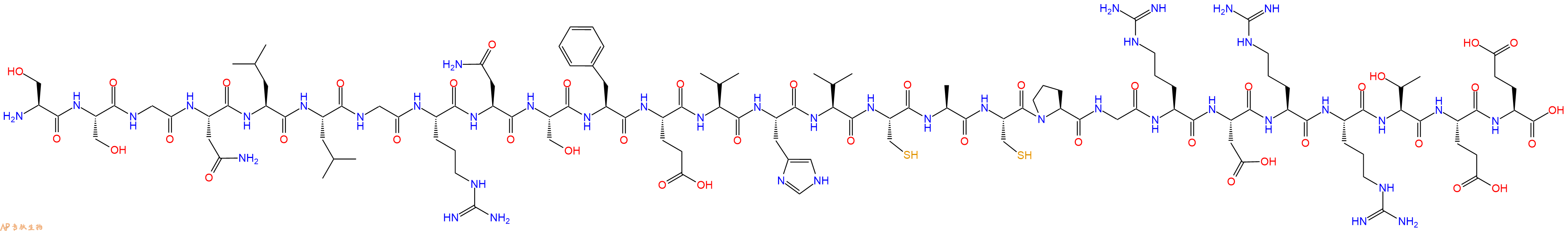 专肽生物产品H2N-Ser-Ser-Gly-Asn-Leu-Leu-Gly-Arg-Asn-Ser-Phe-Glu-Val-His-Val-Cys-Ala-Cys-Pro-Gly-Arg-Asp-Arg-Arg-Thr-Glu-Glu-OH