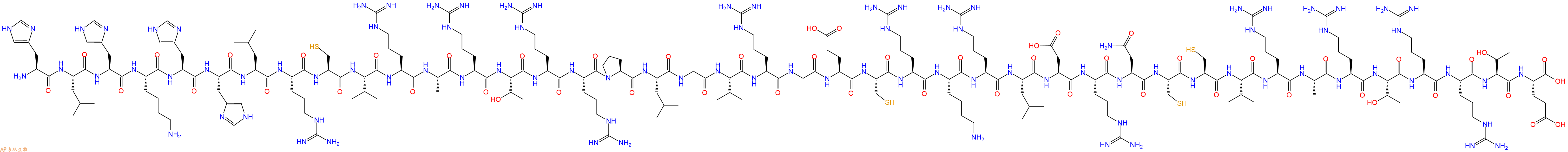专肽生物产品H2N-His-Leu-His-Lys-His-His-Leu-Arg-Cys-Val-Arg-Ala-Arg-Thr-Arg-Arg-Pro-Leu-Gly-Val-Arg-Gly-Glu-Cys-Arg-Lys-Arg-Leu-Asp-Arg-Asn-Cys-Cys-Val-Arg-Ala-Arg-Thr-Arg-Arg-Thr-Glu-OH
