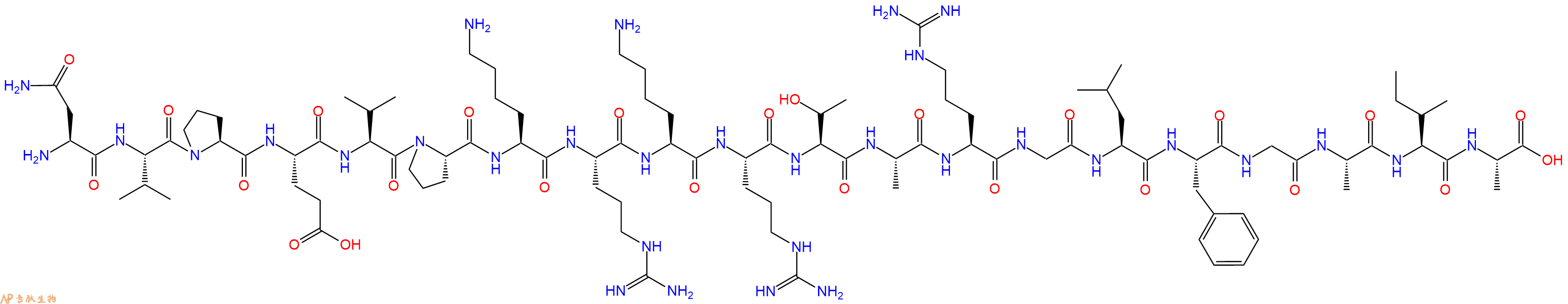 专肽生物产品H2N-Asn-Val-Pro-Glu-Val-Pro-Lys-Arg-Lys-Arg-Thr-Ala-Arg-Gly-Leu-Phe-Gly-Ala-Ile-Ala-OH