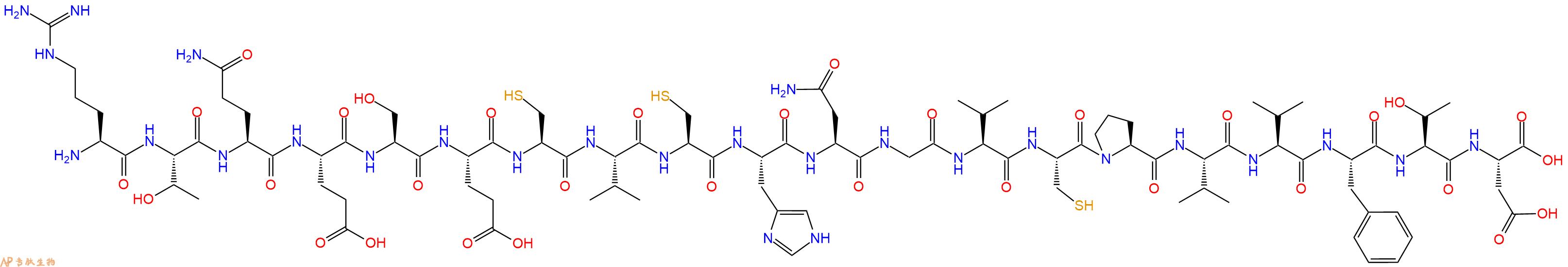 专肽生物产品H2N-Arg-Thr-Gln-Glu-Ser-Glu-Cys-Val-Cys-His-Asn-Gly-Val-Cys-Pro-Val-Val-Phe-Thr-Asp-OH
