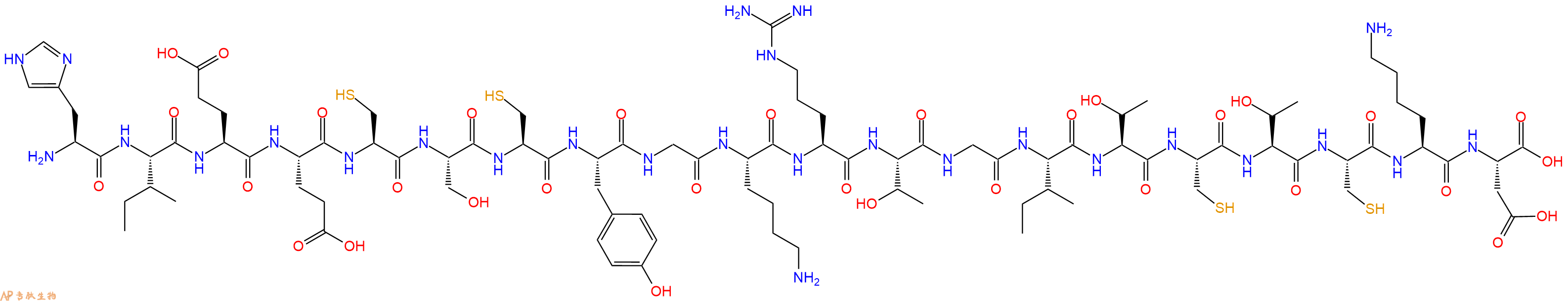 专肽生物产品H2N-His-Ile-Glu-Glu-Cys-Ser-Cys-Tyr-Gly-Lys-Arg-Thr-Gly-Ile-Thr-Cys-Thr-Cys-Lys-Asp-OH