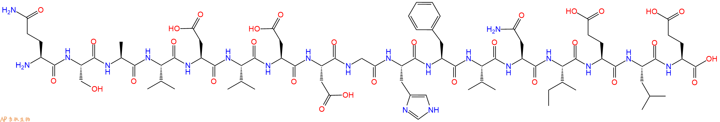 专肽生物产品H2N-Gln-Ser-Ala-Val-Asp-Val-Asp-Asp-Gly-His-Phe-Val-Asn-Ile-Glu-Leu-Glu-OH