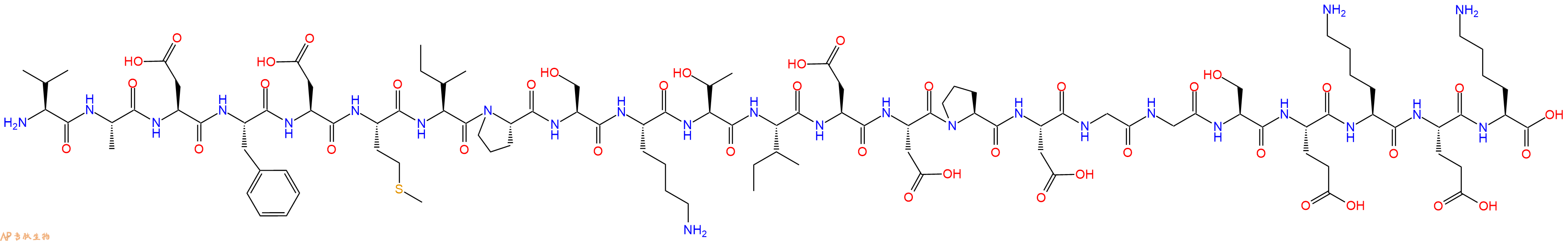 专肽生物产品H2N-Val-Ala-Asp-Phe-Asp-Met-Ile-Pro-Ser-Lys-Thr-Ile-Asp-Asp-Pro-Asp-Gly-Gly-Ser-Glu-Lys-Glu-Lys-OH
