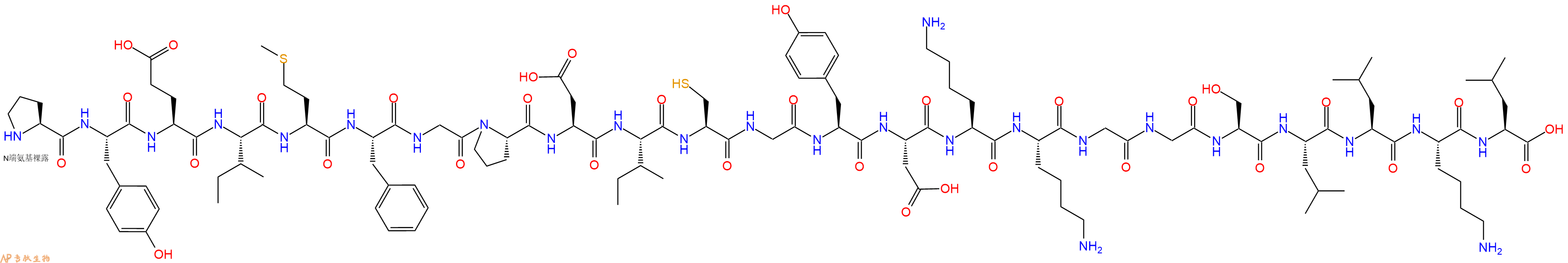 专肽生物产品H2N-Pro-Tyr-Glu-Ile-Met-Phe-Gly-Pro-Asp-Ile-Cys-Gly-Tyr-Asp-Lys-Lys-Gly-Gly-Ser-Leu-Leu-Lys-Leu-OH