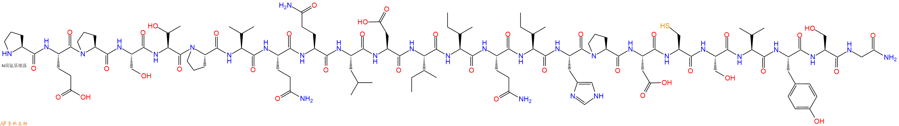 专肽生物产品H2N-Pro-Glu-Pro-Ser-Thr-Pro-Val-Gln-Gln-Leu-Asp-Ile-Ile-Gln-Ile-His-Pro-Asp-Cys-Ser-Val-Tyr-Ser-Gly-CONH2