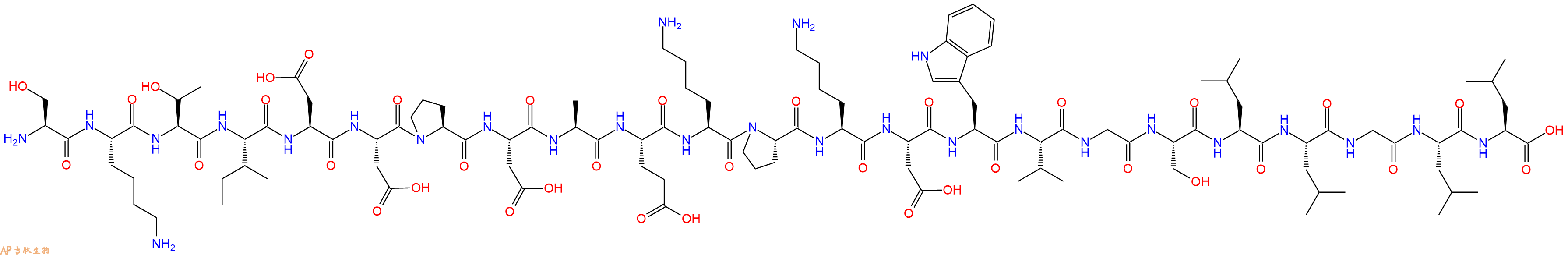 专肽生物产品H2N-Ser-Lys-Thr-Ile-Asp-Asp-Pro-Asp-Ala-Glu-Lys-Pro-Lys-Asp-Trp-Val-Gly-Ser-Leu-Leu-Gly-Leu-Leu-OH