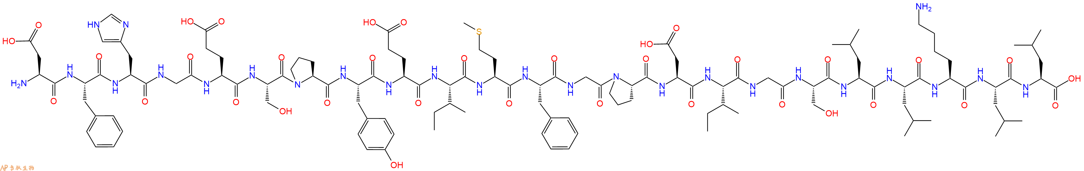专肽生物产品H2N-Asp-Phe-His-Gly-Glu-Ser-Pro-Tyr-Glu-Ile-Met-Phe-Gly-Pro-Asp-Ile-Gly-Ser-Leu-Leu-Lys-Leu-Leu-OH