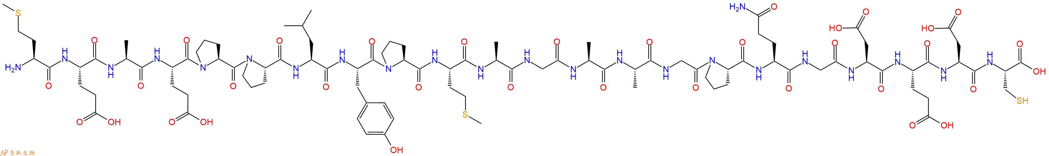 专肽生物产品H2N-Met-Glu-Ala-Glu-Pro-Pro-Leu-Tyr-Pro-Met-Ala-Gly-Ala-Ala-Gly-Pro-Gln-Gly-Asp-Glu-Asp-Cys-OH