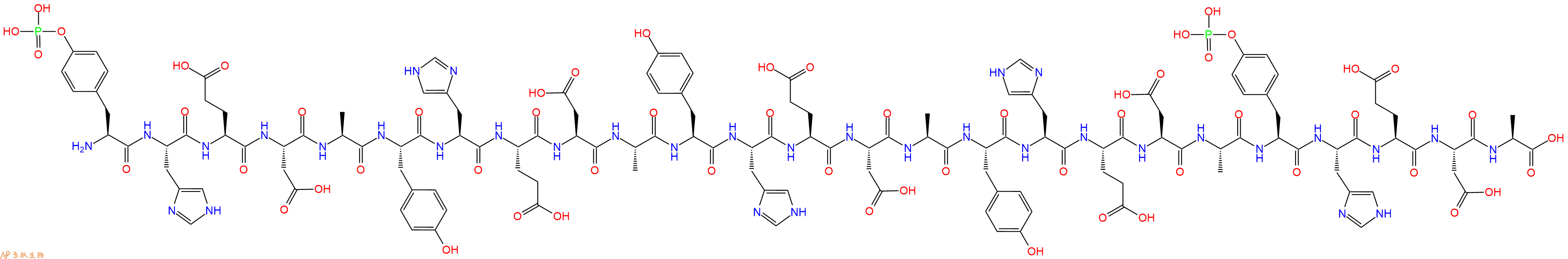 专肽生物产品H2N-Tyr(PO3H2)-His-Glu-Asp-Ala-Tyr-His-Glu-Asp-Ala-Tyr-His-Glu-Asp-Ala-Tyr-His-Glu-Asp-Ala-Tyr(PO3H2)-His-Glu-Asp-Ala-OH