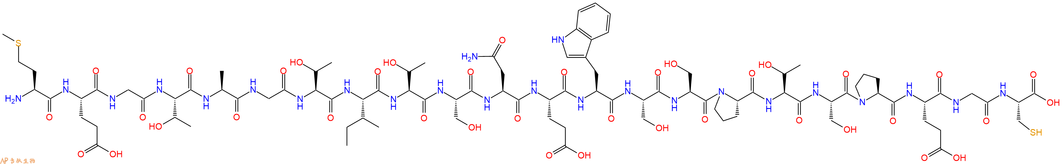 专肽生物产品H2N-Met-Glu-Gly-Thr-Ala-Gly-Thr-Ile-Thr-Ser-Asn-Glu-Trp-Ser-Ser-Pro-Thr-Ser-Pro-Glu-Gly-Cys-OH