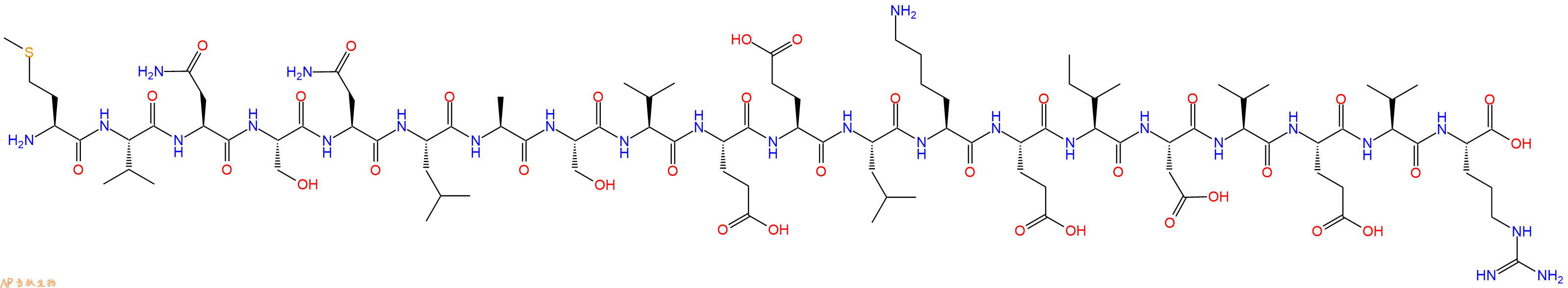 专肽生物产品H2N-Met-Val-Asn-Ser-Asn-Leu-Ala-Ser-Val-Glu-Glu-Leu-Lys-Glu-Ile-Asp-Val-Glu-Val-Arg-OH
