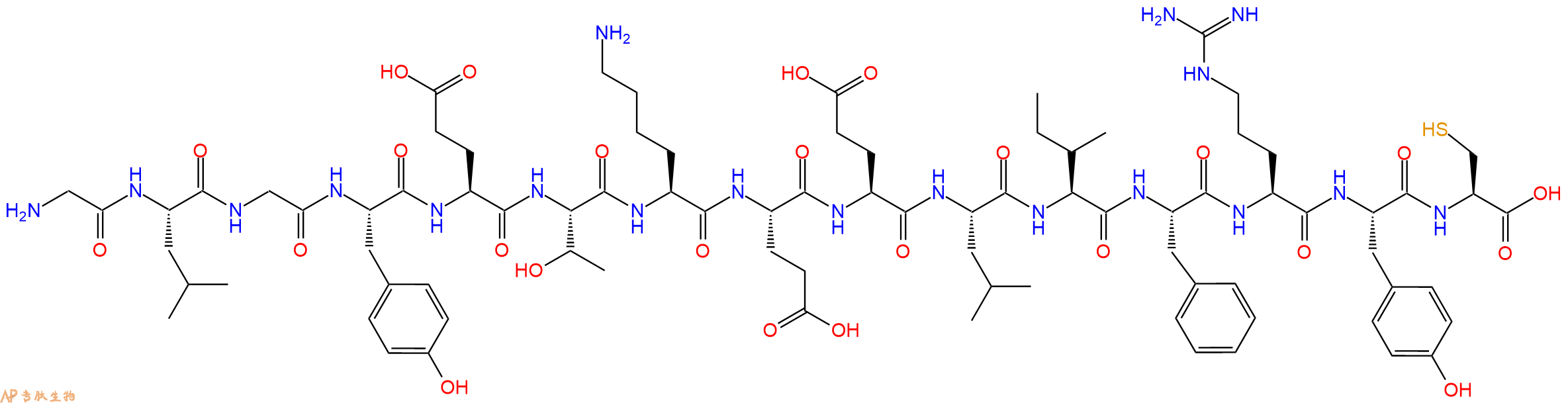 专肽生物产品H2N-Gly-Leu-Gly-Tyr-Glu-Thr-Lys-Glu-Glu-Leu-Ile-Phe-Arg-Tyr-Cys-OH