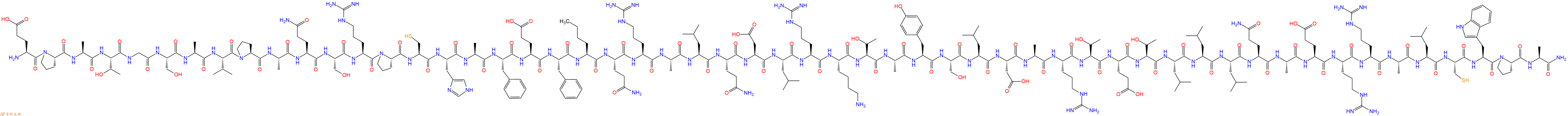 专肽生物产品H2N-Glu-Pro-Ala-Thr-Gly-Ser-Ala-Val-Pro-Ala-Gln-Ser-Arg-Pro-Cys-His-Ala-Phe-Glu-Phe-Nle-Gln-Arg-Ala-Leu-Gln-Asp-Leu-Arg-Lys-Thr-Ala-Tyr-Ser-Leu-Asp-Ala-Arg-Thr-Glu-Thr-Leu-Leu-Leu-Gln-Ala-Glu-Arg-Arg-Ala-Leu-Cys-Trp-Pro-Ala-CONH2