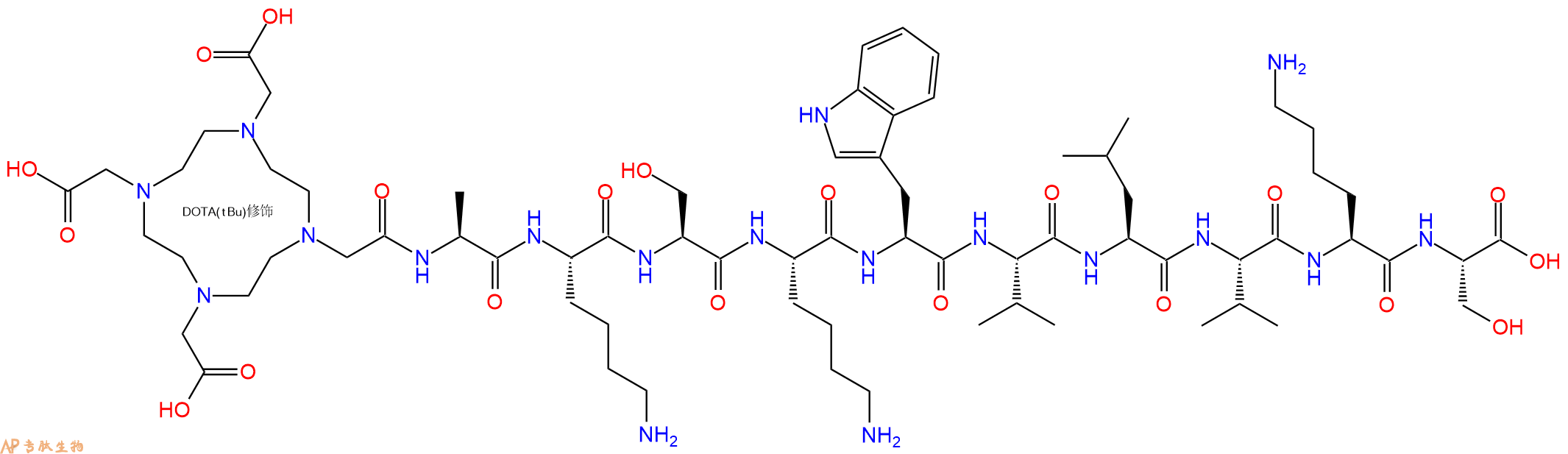 专肽生物产品DOTA-Ala-Lys-Ser-Lys-Trp-Val-Leu-Val-Lys-Ser-OH